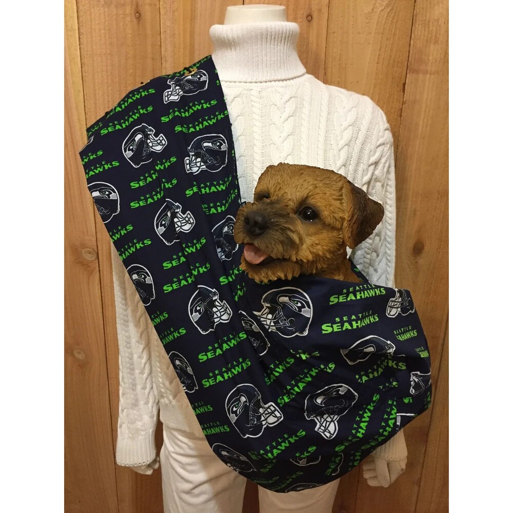 SeaHawks Pet Sling Carrier Bag Dog Crossbody Shoulder Bag Handmade NEW